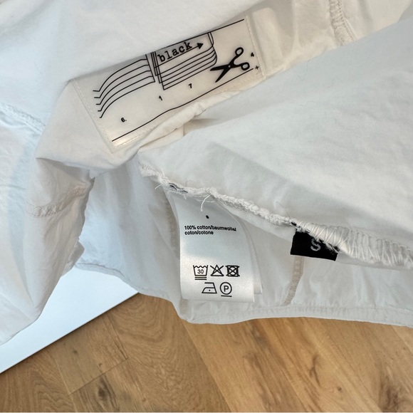 🌸 RUNDHOLZ Black Label Cotton Mixed Media Tulip T-Shirt Top, White, Size S, EUC - Picture 7 of 9